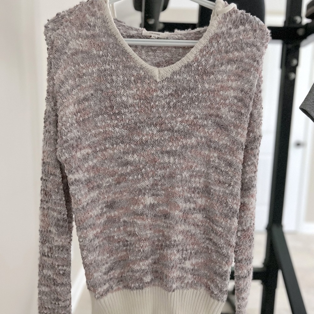 Xs sweater with hood. Multi colored. Excellent condition. Smoke free home.